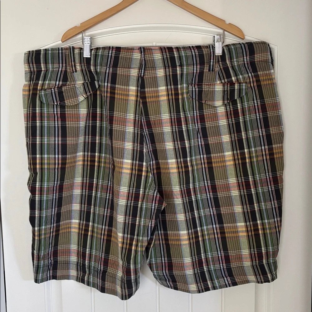 Vintage‎ Polo Ralph Lauren Blue Green Madras Plaid Cotton Chino Shorts Men’s 46B